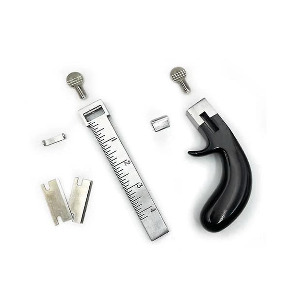 Beltekuttersett DIY Aluminiumskaft Beltekutter Thong Cutter Thong Divider Verktøy Kuttebånd