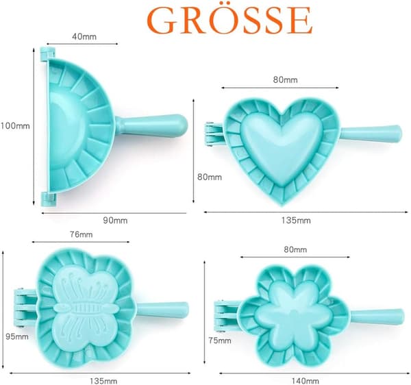 4 Delar Dumpling Maker, Dumpling Maker Ravioli Maker Formset för Bakverktyg