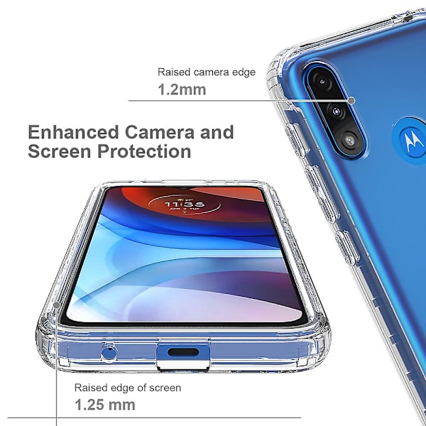 Motorola Moto E7 Power/moto E7i Power -läpinäkyvä gradienttivärinen iskunkestävä ja putoamisenesto 2-in-1-irrotettava muotoilu Tpu + Pc -puhelinkotelo Purple