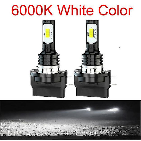 2 stk H11b H15 LED-lampe 3570 20000lm Bilfrontlys 80w Høy Effekt Csp Bilpære Tåkelys 12-24v 3000k 6000k H11B 6000K