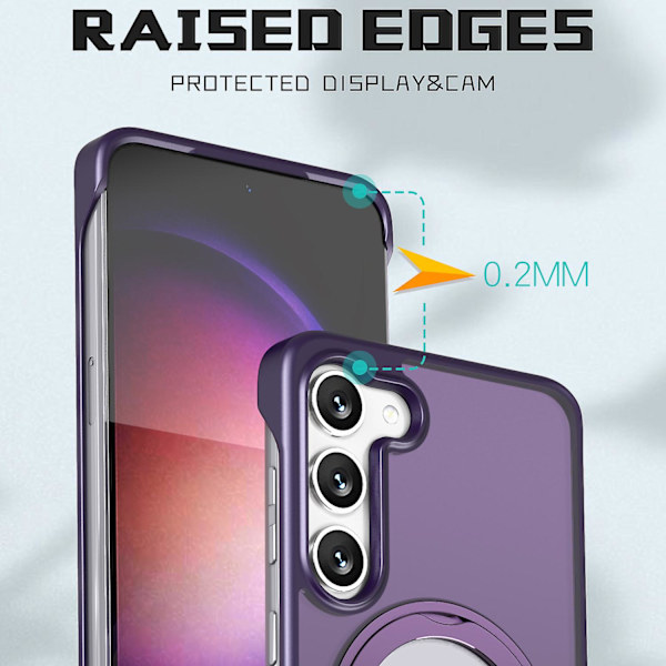 Samsung Galaxy S23+ magneettinen puhelinkotelo Tpu+akryyli reunaton kuori Purple
