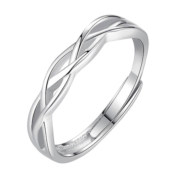 Herrring Minimalistisk Vild Sammanflätad Fingerring Herr Singel-hip Hip Tail Ring Silverpläterad Öppen Ring