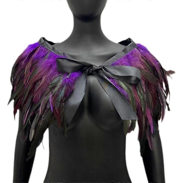 Säädettävä höyhenviitta sopii naisille ja miehille Halloween-juhliin Purple