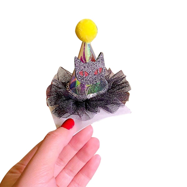 Glowing Hairpin Glitter Halloween Mini Witch Hat Hair Clip For Children's Gift