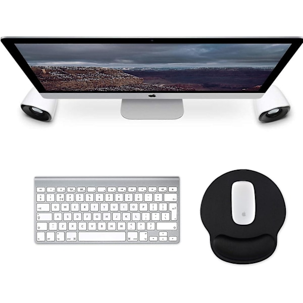 Musemåtte med håndledsstøtte, ergonomisk musemåtte med skridsikker gummibagside, komfortabel computer musemåtte til bærbar computer, smertelindrende musemåtte J