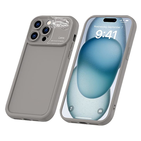 Mjukt silikonfodral för iPhone 14 Pro med aromaterapi-tablett Grey