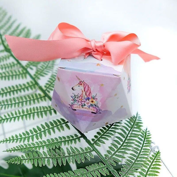 5 stk Enhjørning Tema Papir Slikæske Enhjørning Gaveposer Til Fødselsdag Bryllup Babyshower Enhjørning Fest Favør Forsyninger Slikposer Feriepynt 24pcs C