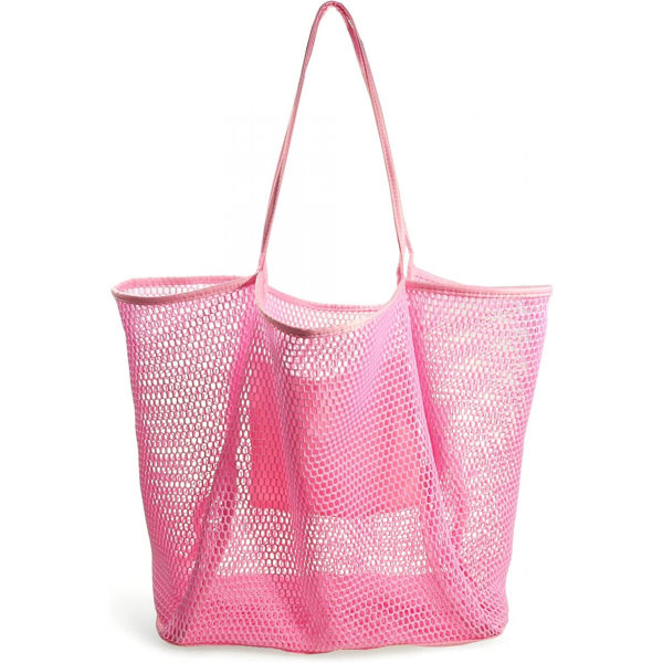 Mesh Beach Tote Womens Shoulder Handbag A916-624 Pink