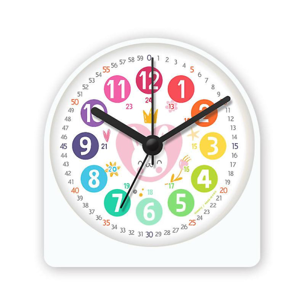 Børnevækkeur, Learning Electronic Clock, Mute Bedroom Bedside Alarm, 4 tommer digitalt vækkeur, Cute Cartoon Luminous Clock (smiley R