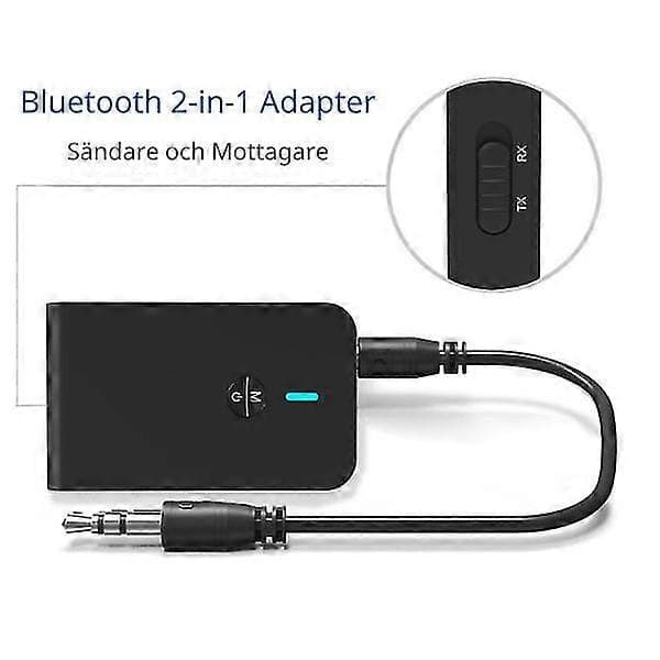 Trådløs Bluetooth-sender og -mottaker 2 i 1 Svart 1-pakning