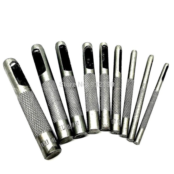 9pcs Hollow Hole Leather Punch Set Cuts Holes In Leather