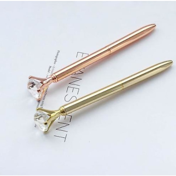 3 Pack Diamond Pens - Gold, Gold Fancy Pens For Women, Pen With Diamond On Top, Rhinestones Crystal Metal Ballpoint Pens Black Ink
