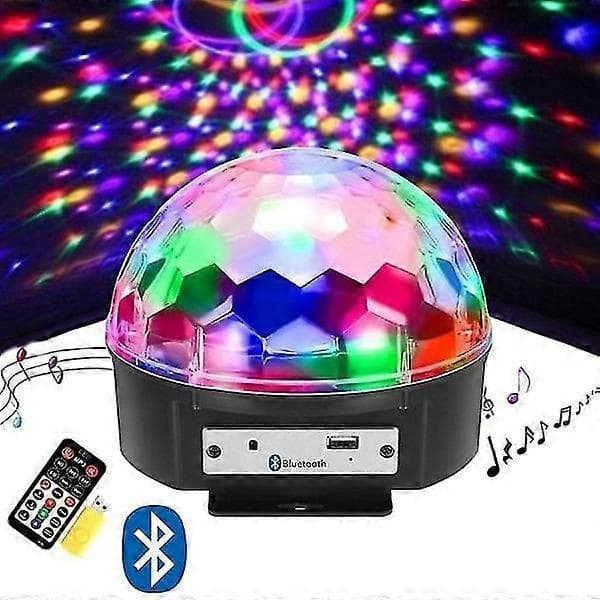 Discolys med Bluetooth & Højtaler - LED Lys - RGB Sort