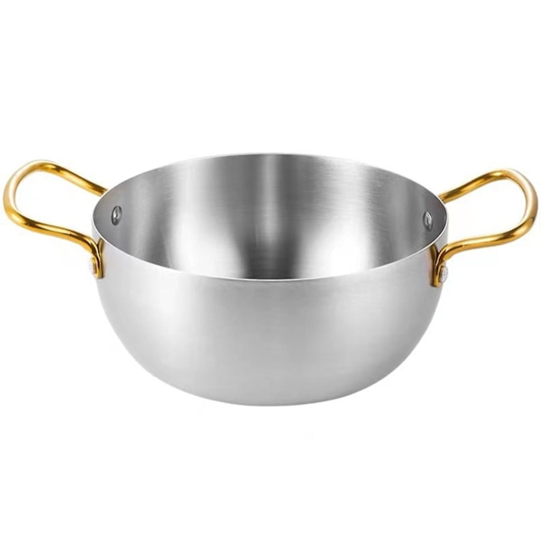 Ramen-nuudelipata, nopea lämmitys, kaksi kahvaa, korealainen ramen-nuudelikeittoastia, keittiövälineet Silver 16 cm