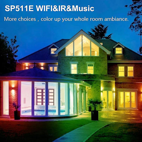 Sp511e Wifi Musik LED Controller til WS2812b WS2811 Adressebare Pixel RGB Dobbelt Udgang Smart Stemmestyring