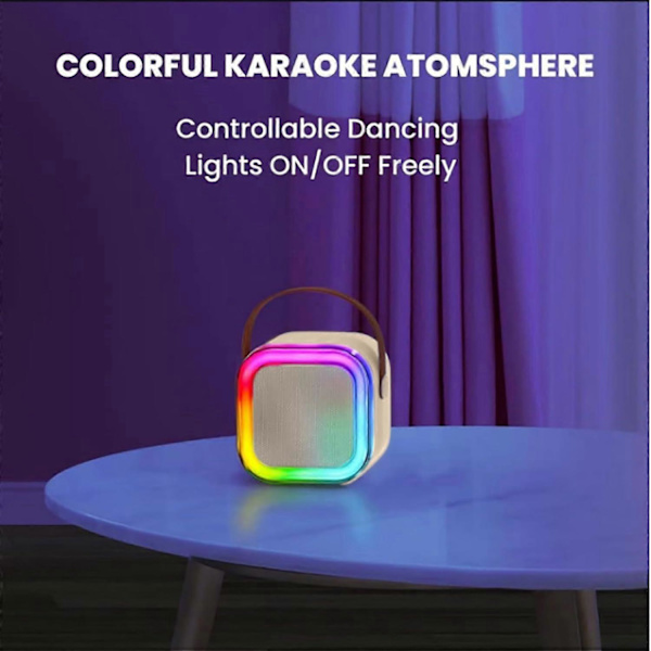 Mini Karaoke-laite lapsille ja aikuisille, Kannettava Bluetooth Mini Karaoke-mikrofoni laulava kaiutin 2 mikrofonilla ja valolla, Lahjat lelut kaikille älypuhelimille