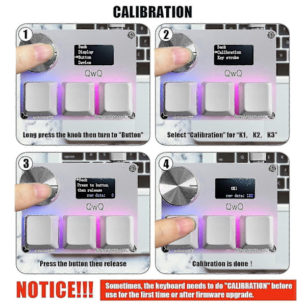 Sayodevice Osu O3c Nopea Hall-kytkin Magneettiset Lineaariset Kytkimet Näppäimistö Nuppilla Ja Näytöllä, Kopioi Liitä, Pikakuvakkeet, Makro Hotswap Mini Näppäimistö 3 key white