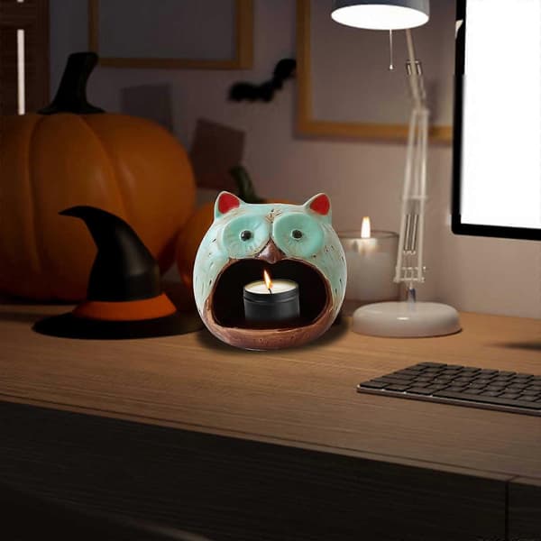 Halloween Lysestake Dekorasjon Påske Dekorasjon Gresskar Lykt Hus Hellig Tre Ramme E