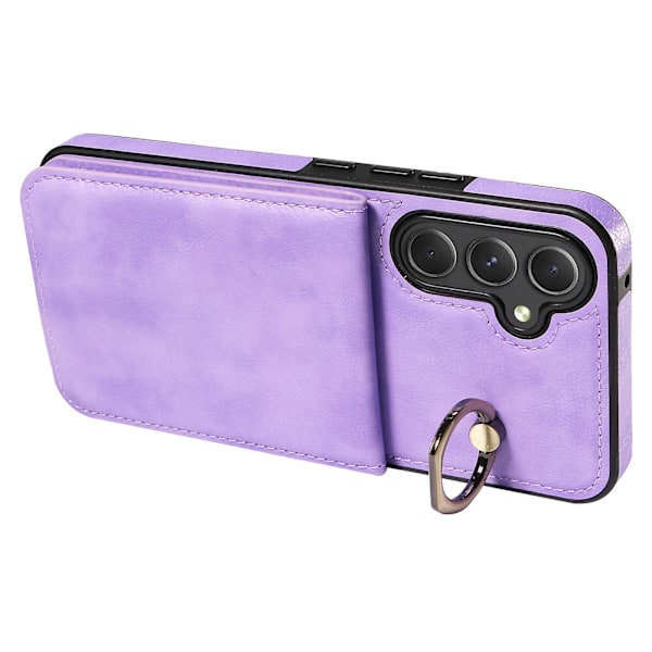 Korthållare Anti-fall Skal Pu Läder+tpu Skal Fodral För Samsung Galaxy A54 5g Purple