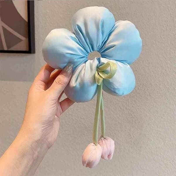 Bomullsfylt tulipan tykktarm pannebånd hårtilbehør for kvinner blue