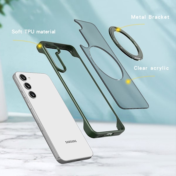 Samsung Galaxy S23+ magneettinen puhelinkotelo Tpu+akryyli reunaton kuori Green