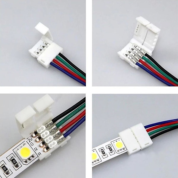 10 kpl 10 mm 4-nastainen uros-naaras PCB-liitinjohto RGB 5050 3528 LED-nauhoille