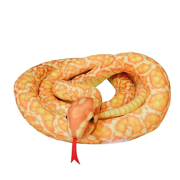 Valtava kokoinen realistinen käärmepehmolelu - 300 cm boa-kobra täytetty käärme punainen, keltainen, sininen ja vihreä - Luova sisustuselementti lahja gray white 160cm