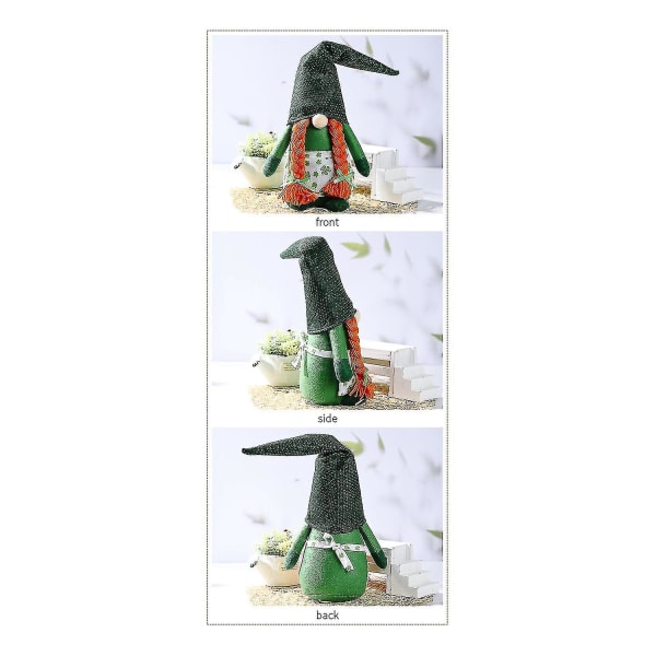 St. Patrick's Day Gnome Pehmo Tonttu Santa Doll Yhteensopiva Irlannin kodin koristeiden kanssa