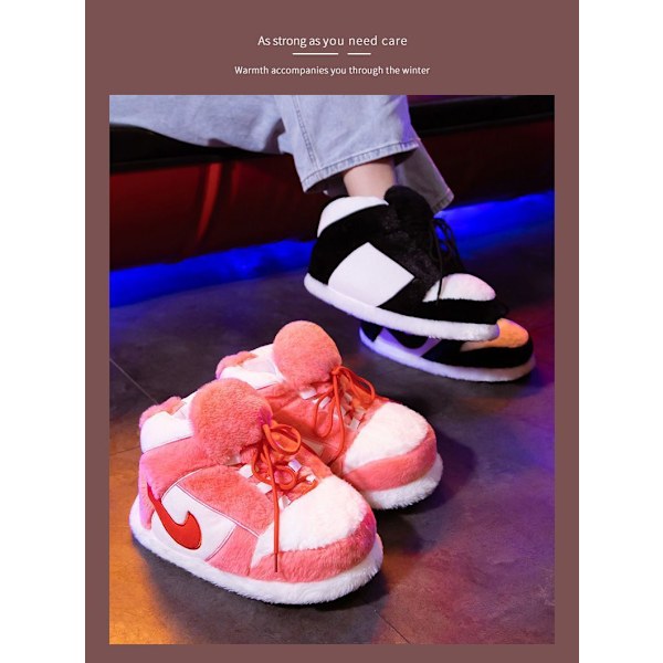 Vinter roliga aj konformade kokosnötsbomullstofflor, roliga inomhusparskor, plyschskor, varma internetkändis stora bomullsskor cry ugly shoes