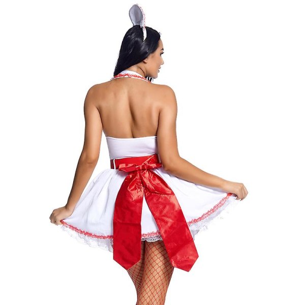 Erotisk sygeplejerske kjole Uniformer Kvinder Voksne Fræk sygeplejerske Læge kostume Halloween Sexet stuepige Cosplay outfits sæt M