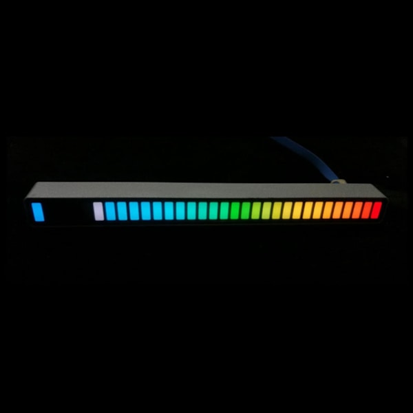 Stemmeaktiveret rytmisk musik LED-lys 32 LED RGB lysstrimler sort Black