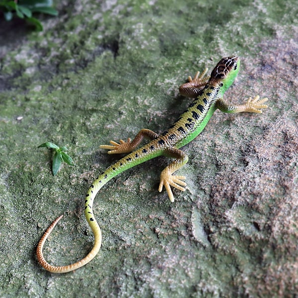 Konstgjord ödla blekningsfri levande färgglad reptilödlor leksak festtillbehör Blue