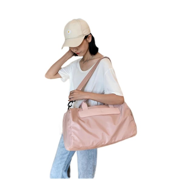Ny enkel vandtæt rejsetaske med stor kapacitet, våd og tør separation Yoga-håndtaske Pink