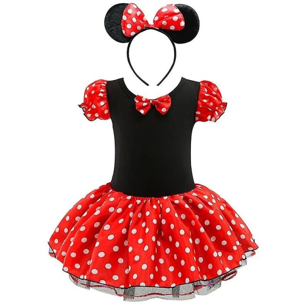 2024 cos 1-6 år Babypige Mickey Pettiskirt Børn Sommertøj Børn Minnie Polka Dot Dress Piger Fødselsdagsfest Julekostume Minnie Dress A Purpl 3T