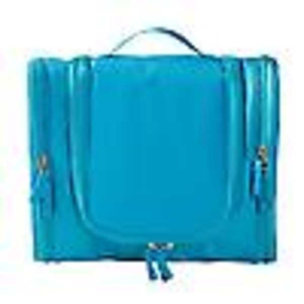 Förvaringsväska för resekrok, Bärbar kosmetisk väska med tre öppna blå