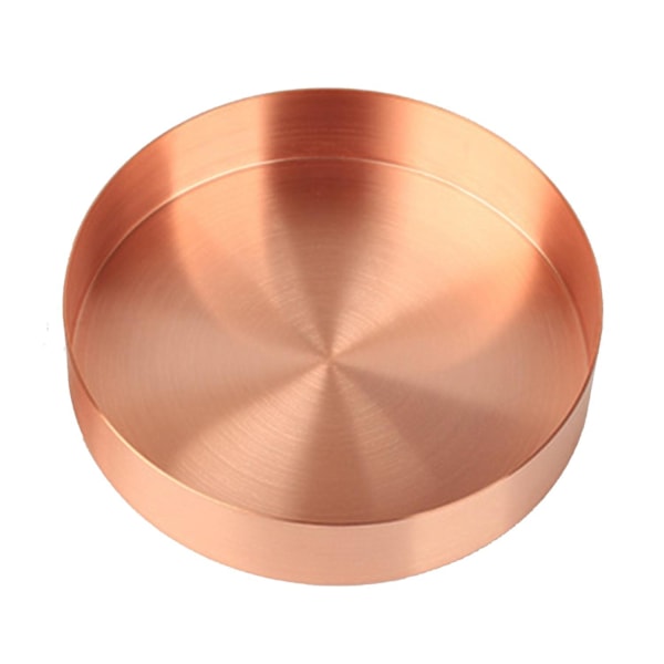 Bärbar nordisk retro rund metallbricka förvaringsställ Diaplay Mold Hushållsverktyg Purple Copper 14cm