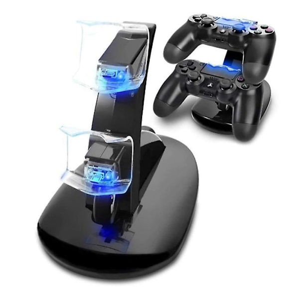 Stuff Certified® Latausasema PlayStation 4:lle, Lataustelakka ohjaimelle - Kaksoislatausasema, musta black