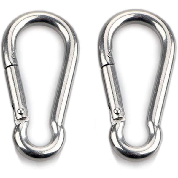 2pcs Carabiner For Heavy Loads, Sports, Lock Dogs, Hammock Swing, 304 Stainless Steel, 8mm Thick