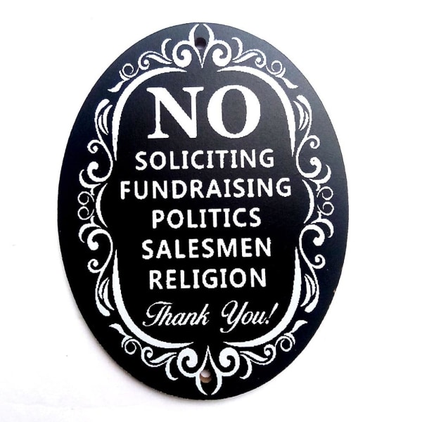 2 X No Soliciting Fundraising Sign Home Business Dørplade Træ Craft Ornament