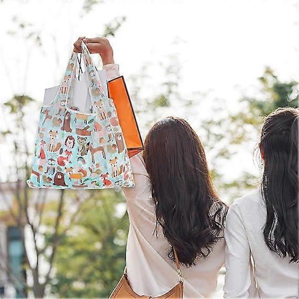 Sammenfoldelig miljøvenlig indkøbspose, vandtæt tote indkøbspose genanvendelig indkøbspose dagligvarer indkøbspose stofposer til indkøb rejse picnic Fox