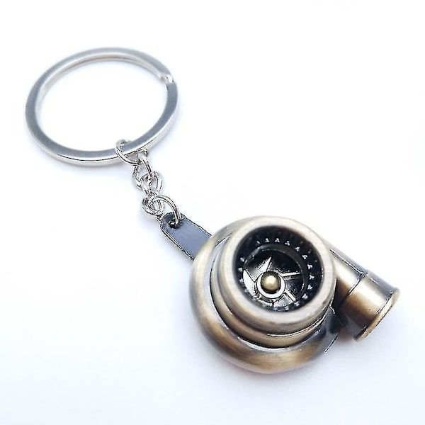 Bil Metal Nøglering Lyd Turbo Nøgle Glat Leje Spindende Model Turbine Turbo Ring Nøgle Turbo Formet Bronze