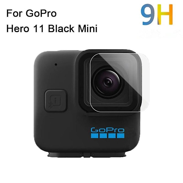 Gopro Hero 11 Black Mini -silikoninen suojakotelo, iskunkestävä toimintakameran kotelo karkaistusta lasista valmistetulla linssikalvolla Black