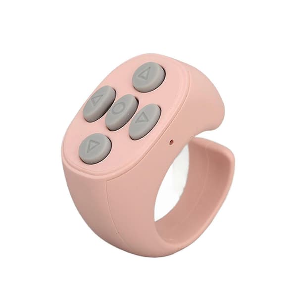 Smart Ring Controller Bluetooth 5.3 Trådlös Fjärrkontroll Sida Vändare För Tik Tok E-bok Pink