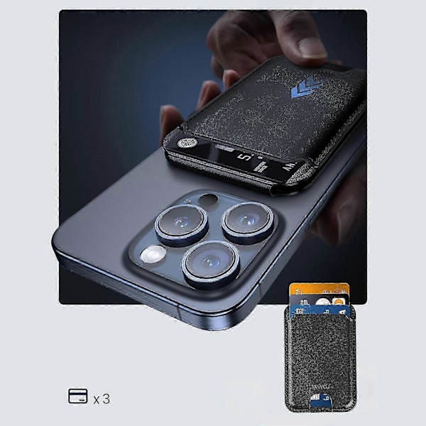 Wiwu Mv-003 RFID-skyddande Magnetiskt Kortfodral med Stativ i PU-Läder