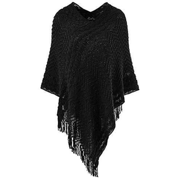 Koselig Poncho for Kvinner: Elegant Chevron-Striper