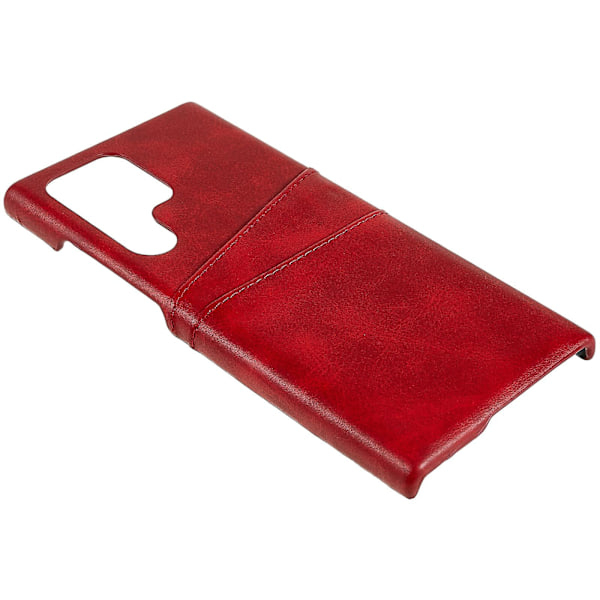 Fodral för Samsung Galaxy S24 Ultra med 2 kortplatser i PU+PC Red