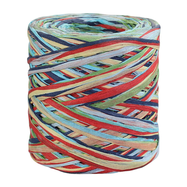 1 rulle pappersrep, återvinningsbart, gör-det-själv, genomskinlig textur, handgjord, inslagning, raffiahalm för festival Blue & Red