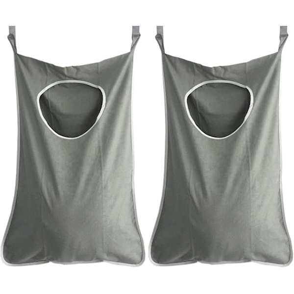 2pc hanging laundry basket dark gray