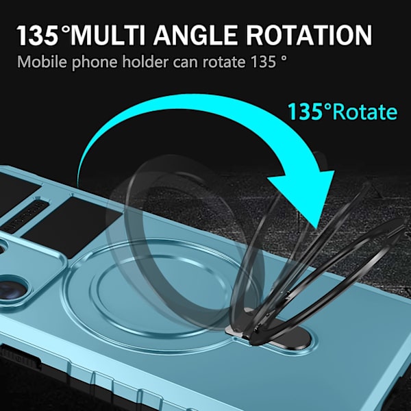Magnetiskt stativfodral i PC+TPU för Samsung Galaxy S24 Ultra, kompatibel med MagSafe Sky Blue