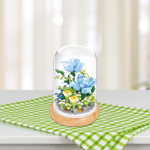 DIY Buket Samlet Granulær Byggeklodsmodel Botanisk Legetøj Pigegave, 100% Ny multicolor
